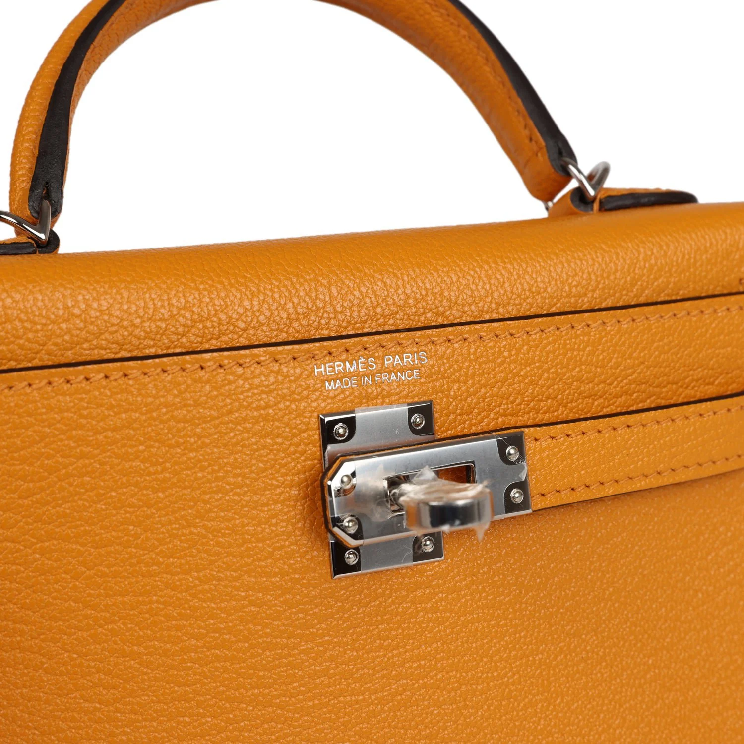 Replicate Hermes Kelly Sellier 20 Moutarde Chevre Palladium Hardware(1:1 replica)