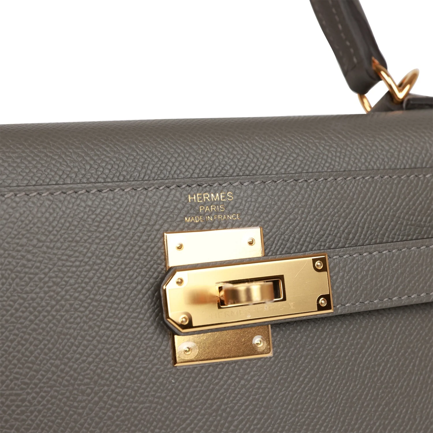 Replicate Hermes Kelly Sellier 28 Gris Meyer Epsom Gold Hardware(1:1 replica)