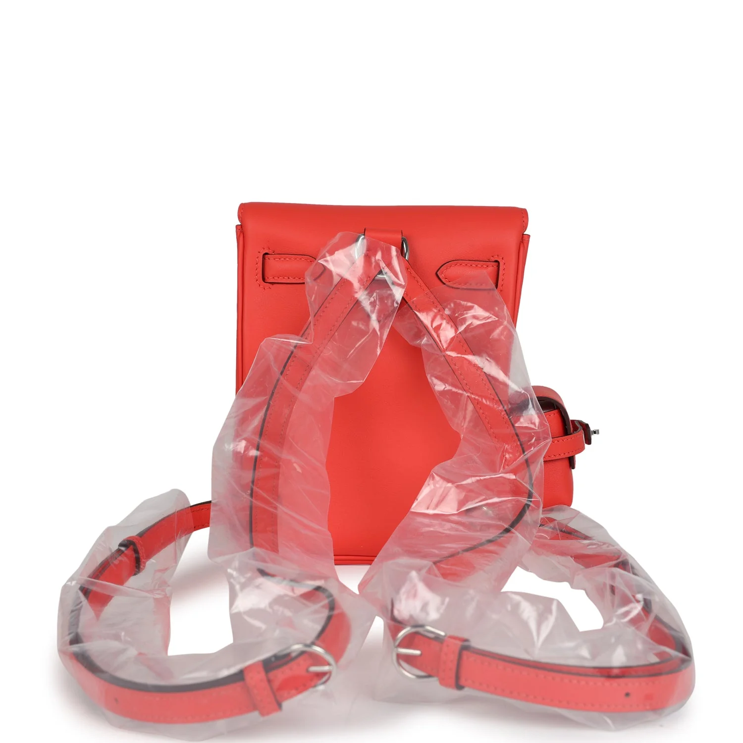 Replicate Hermes Mini Kelly Jump Backpack Orange Field Swift Palladium Hardware(1:1 replica)