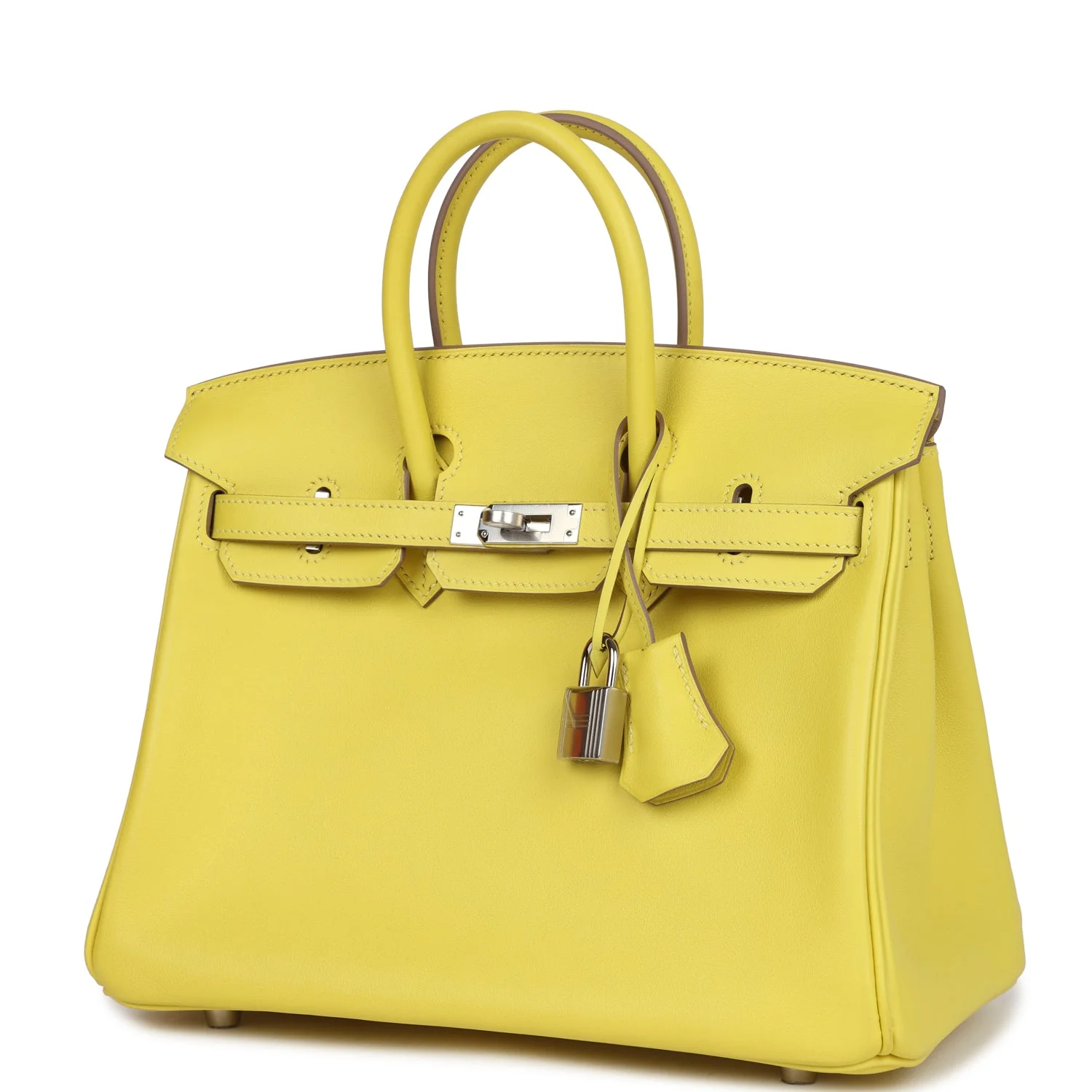 Replicate Hermes Birkin 25 Lime Swift Palladium Hardware(1:1 replica)