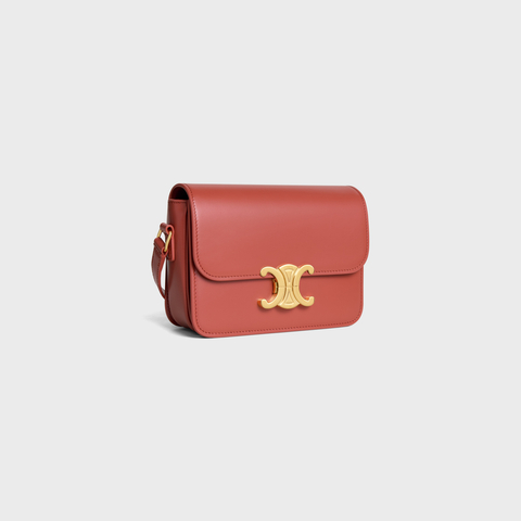 Replicate TEEN TRIOMPHE BAG IN SHINY CALFSKIN RED CANYON(1:1 replica)
