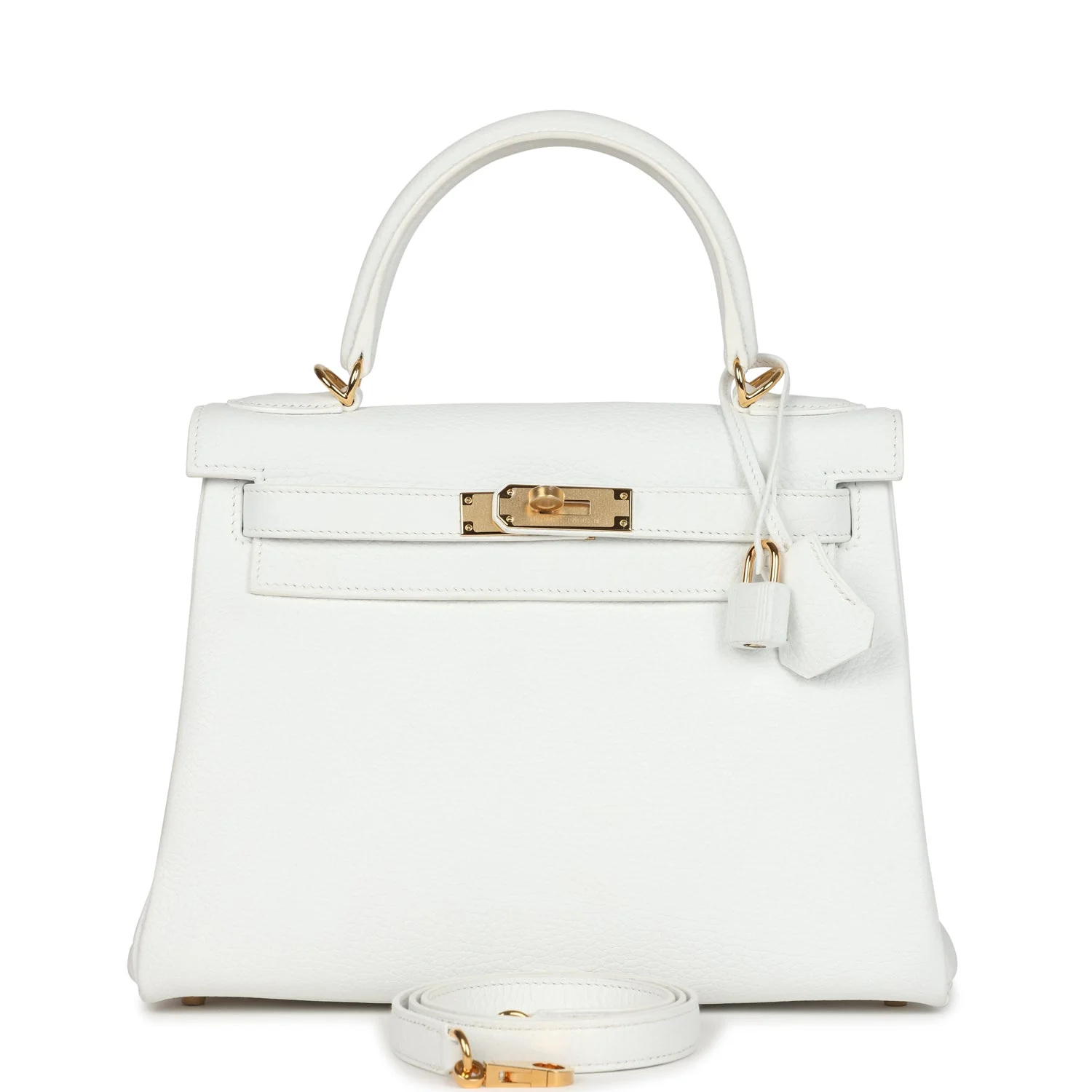 Replicate Hermes Kelly Retourne 28 White Clemence Gold Hardware(1:1 replica)