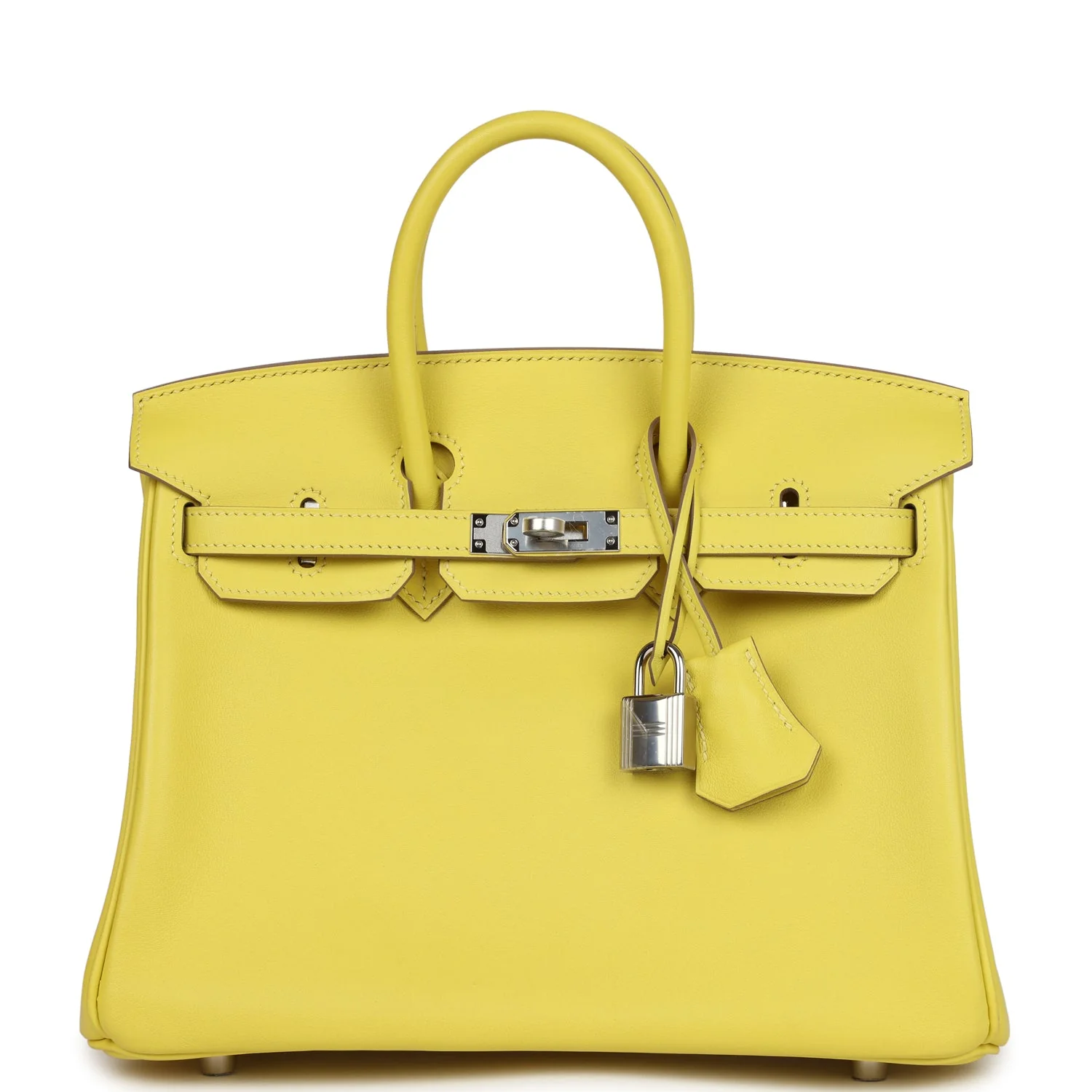 Replicate Hermes Birkin 25 Lime Swift Palladium Hardware(1:1 replica)