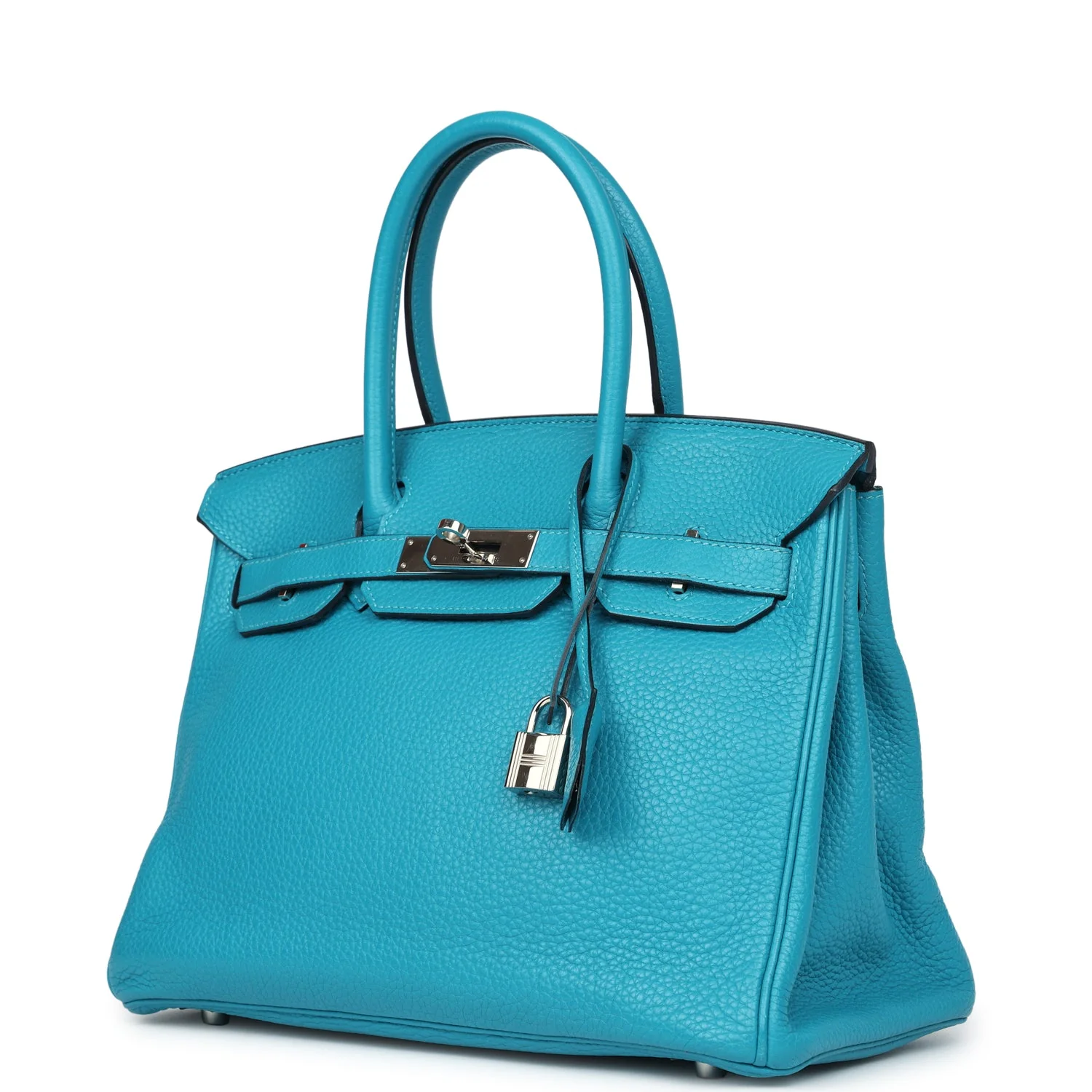 Replicate Hermes Birkin 30 Turquoise Clemence Palladium Hardware(1:1 replica)