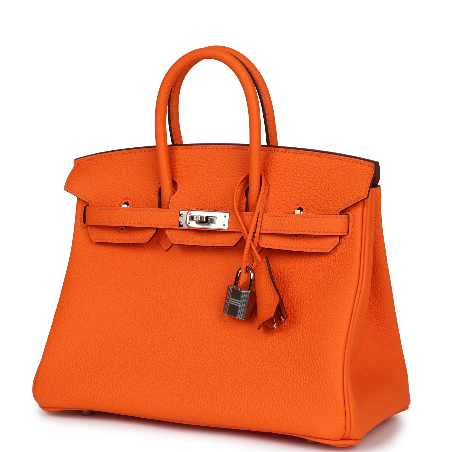 Replicate Hermes Birkin 25 Orange Minium Togo Palladium Hardware(1:1 replica)