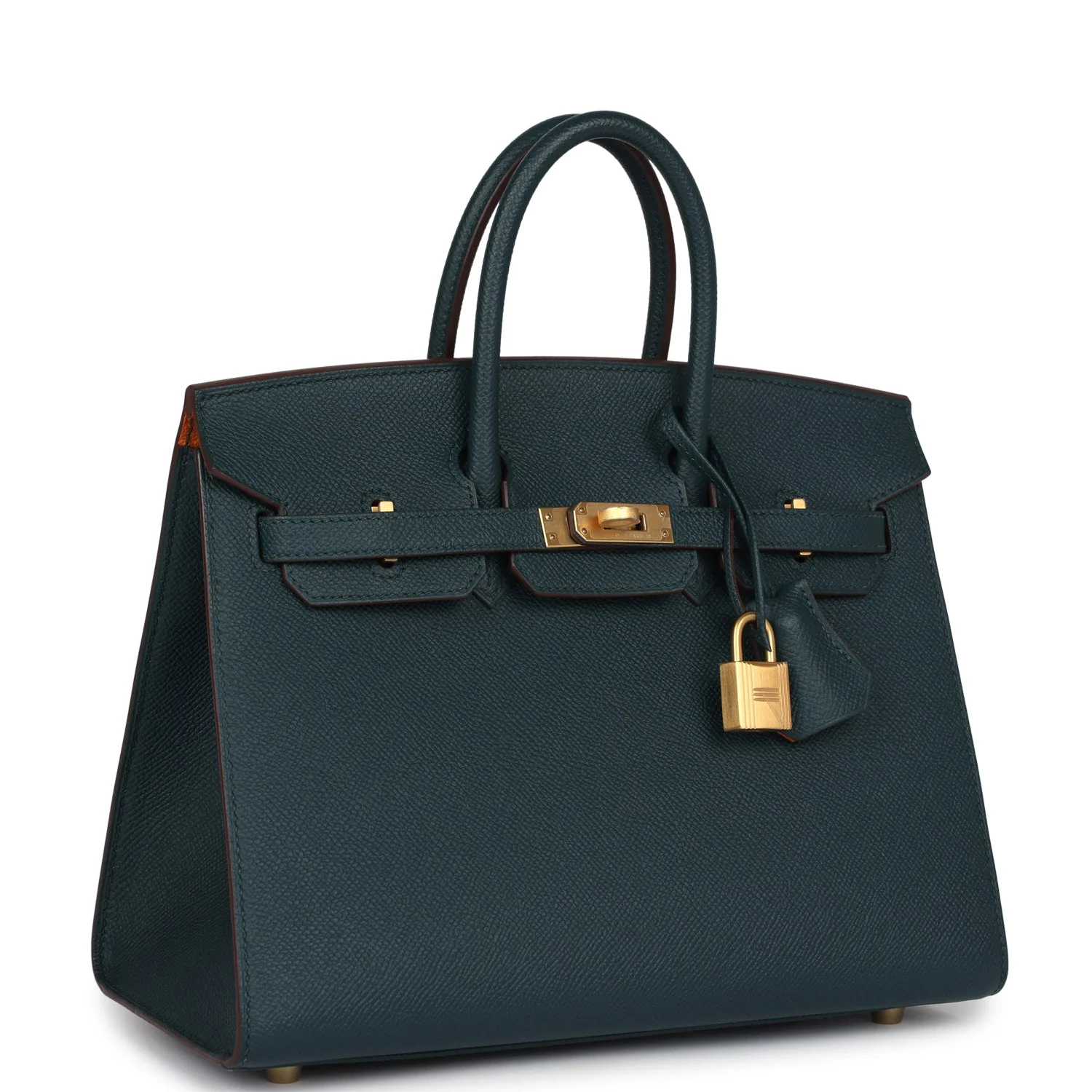 Replicate Hermes Special Order (HSS) Birkin Sellier 25 Vert Cypress Verso Epsom Brushed Gold Hardware(1:1 replica)