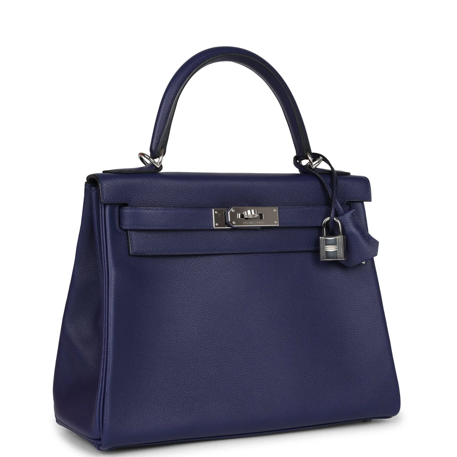 Replicate Hermes Kelly Retourne 28 Bleu Encre Verso Evercolor Palladium Hardware(1:1 replica)
