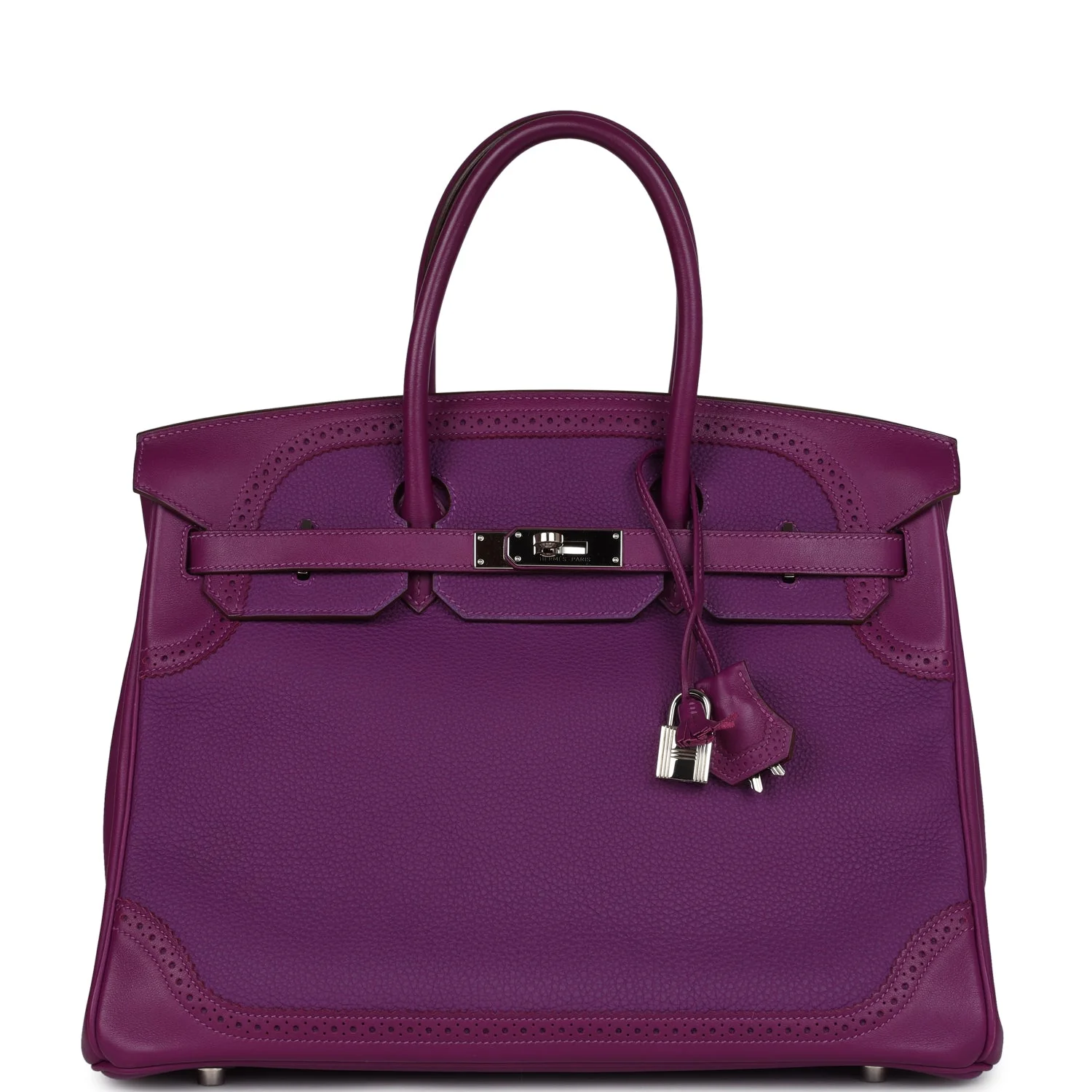 Replicate Hermes Birkin 35 Ghillies Anemone Togo and Swift Palladium Hardware(1:1 replica)