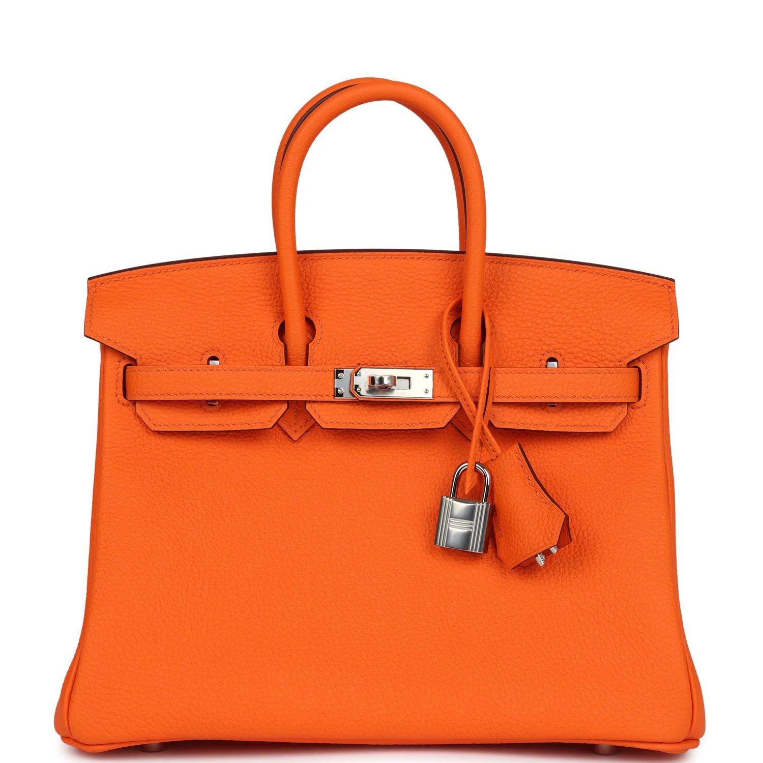 Replicate Hermes Birkin 25 Orange Minium Togo Palladium Hardware(1:1 replica)