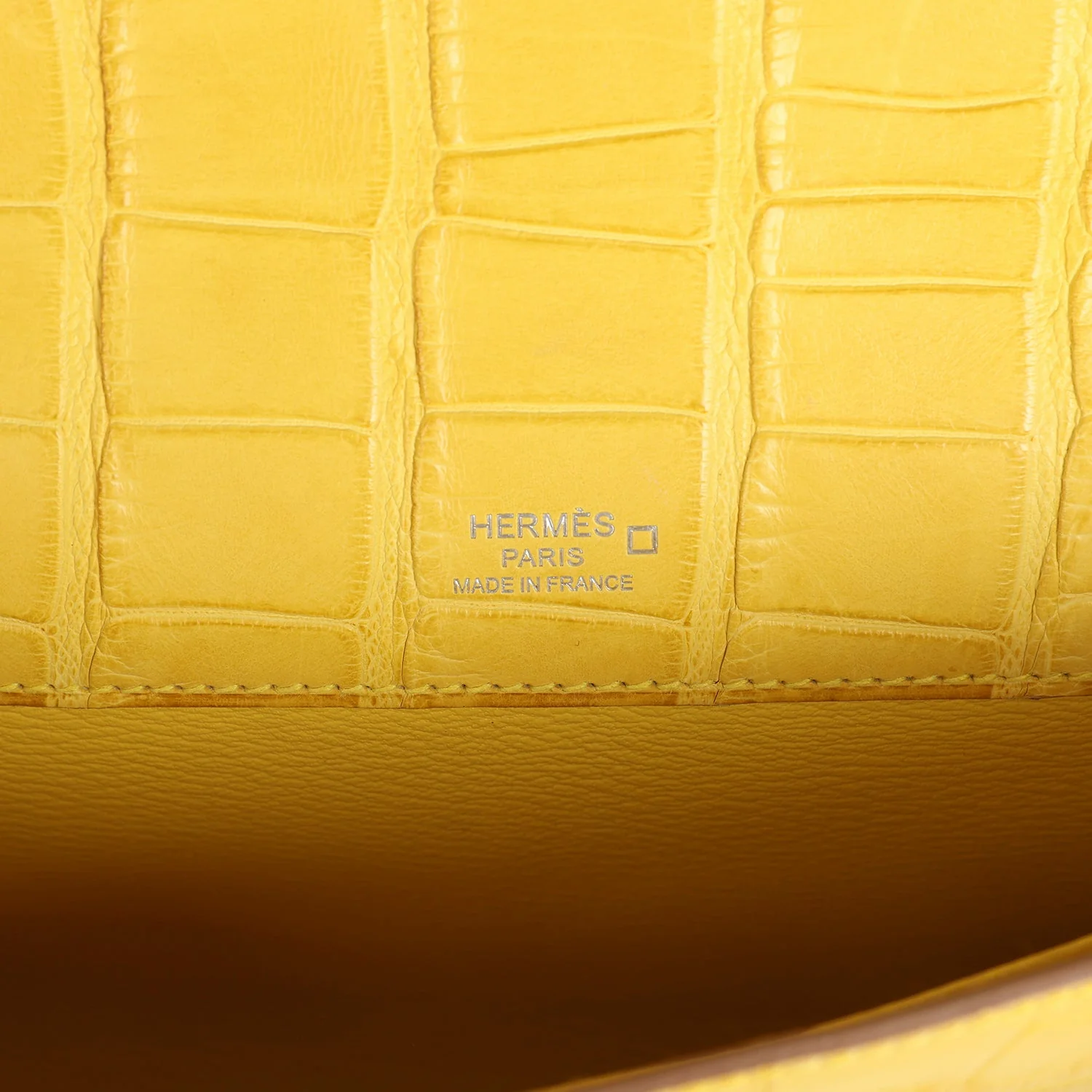 Replicate Hermes Kelly Cut Mimosa Matte Alligator Palladium Hardware(1:1 replica)