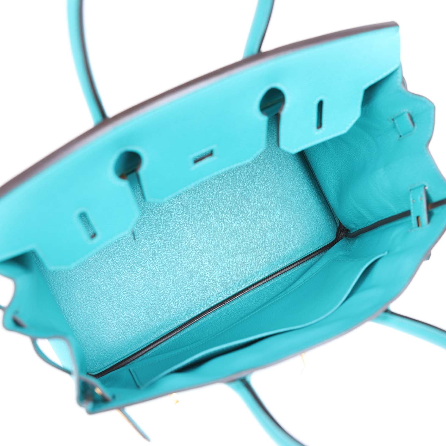 Replicate Hermes Birkin 30 Bleu Paon Epsom Gold Hardware(1:1 replica)