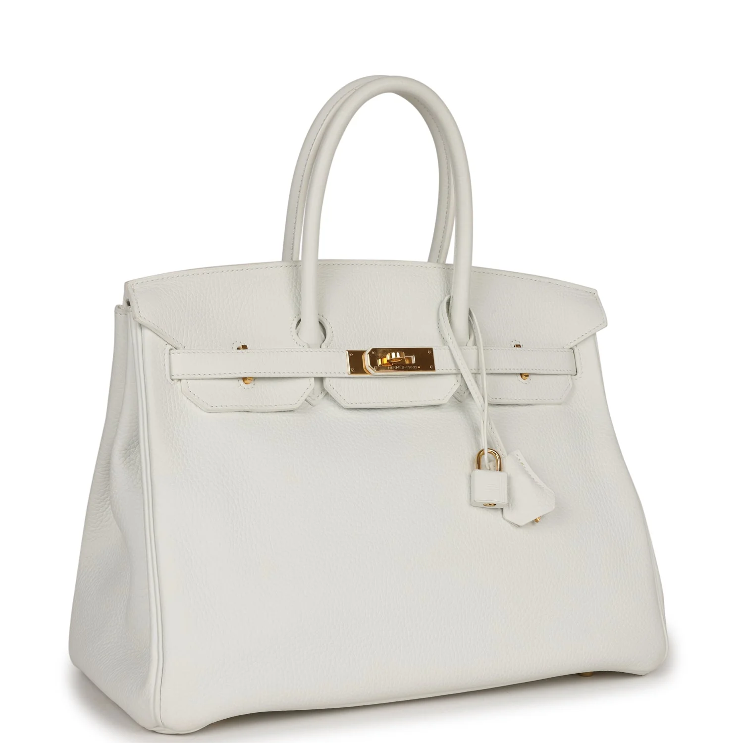 Replicate Hermes Birkin 35 White Clemence Gold Hardware(1:1 replica)