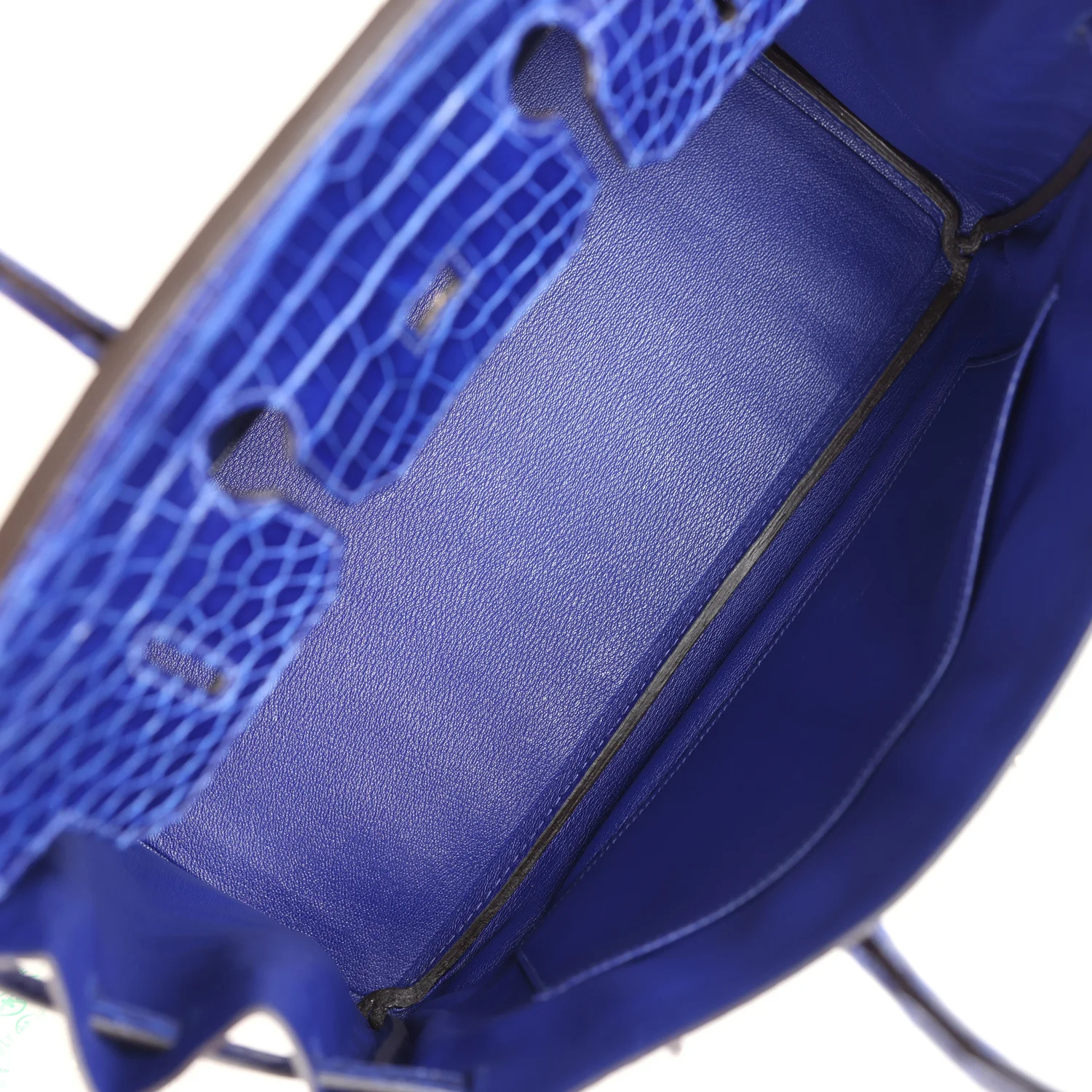 Replicate Hermes Birkin 35 Bleu Electric Shiny Porosus Crocodile Palladium Hardware(1:1 replica)