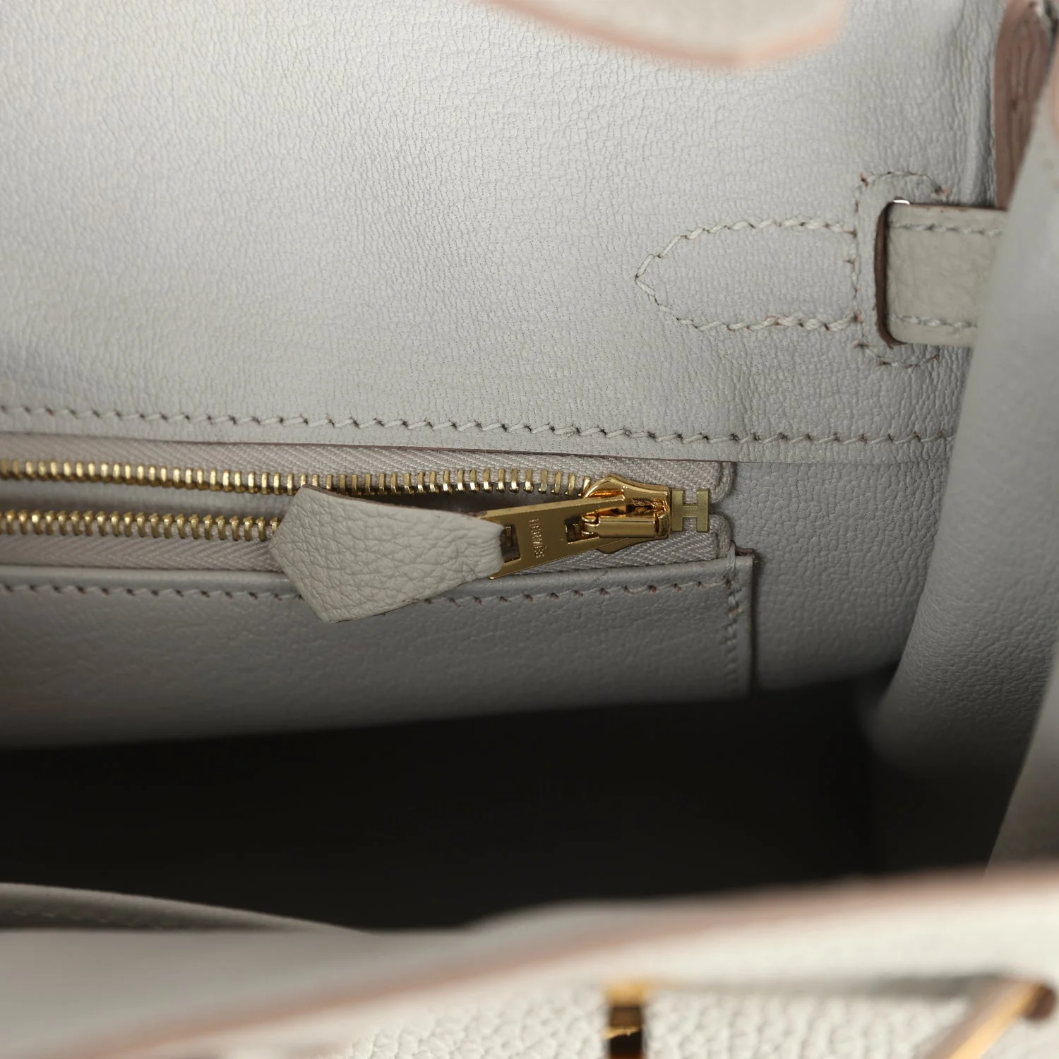 Replicate Hermes Birkin 25 Gris Perle Togo Gold Hardware(1:1 replica)