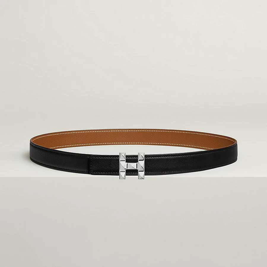 Replicate H Infini belt buckle   Reversible leather strap 24 mm(1:1 replica)