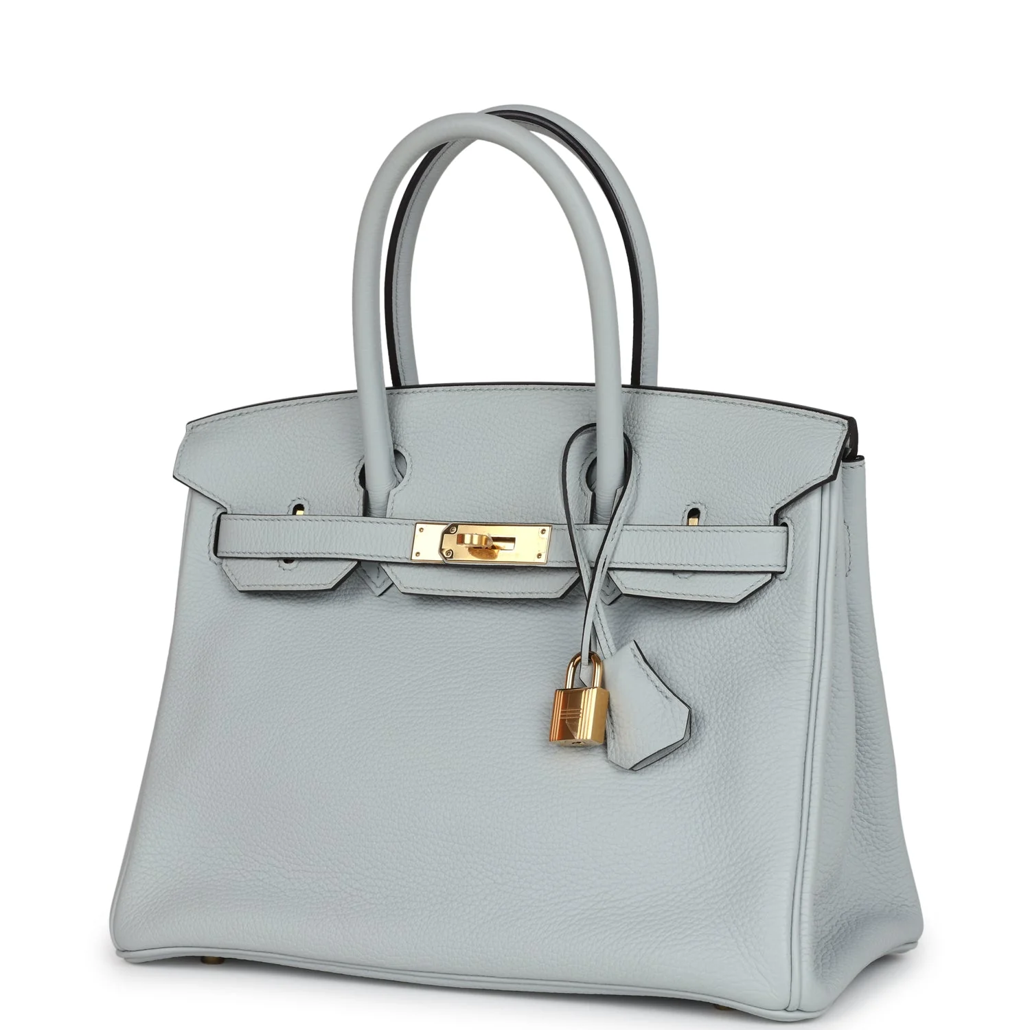 Replicate Hermes Birkin 30 Bleu Pale Clemence Gold Hardware(1:1 replica)