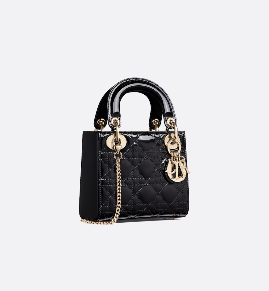Replicate Dior Mini Dioriviera Lady Dior Bag   Patent Leather(1:1 replica)