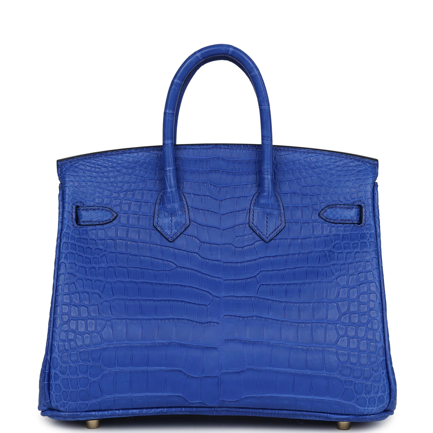 Replicate Hermes Birkin 25 Bleu Royal Matte Porosus Crocodile Gold Hardware(1:1 replica)