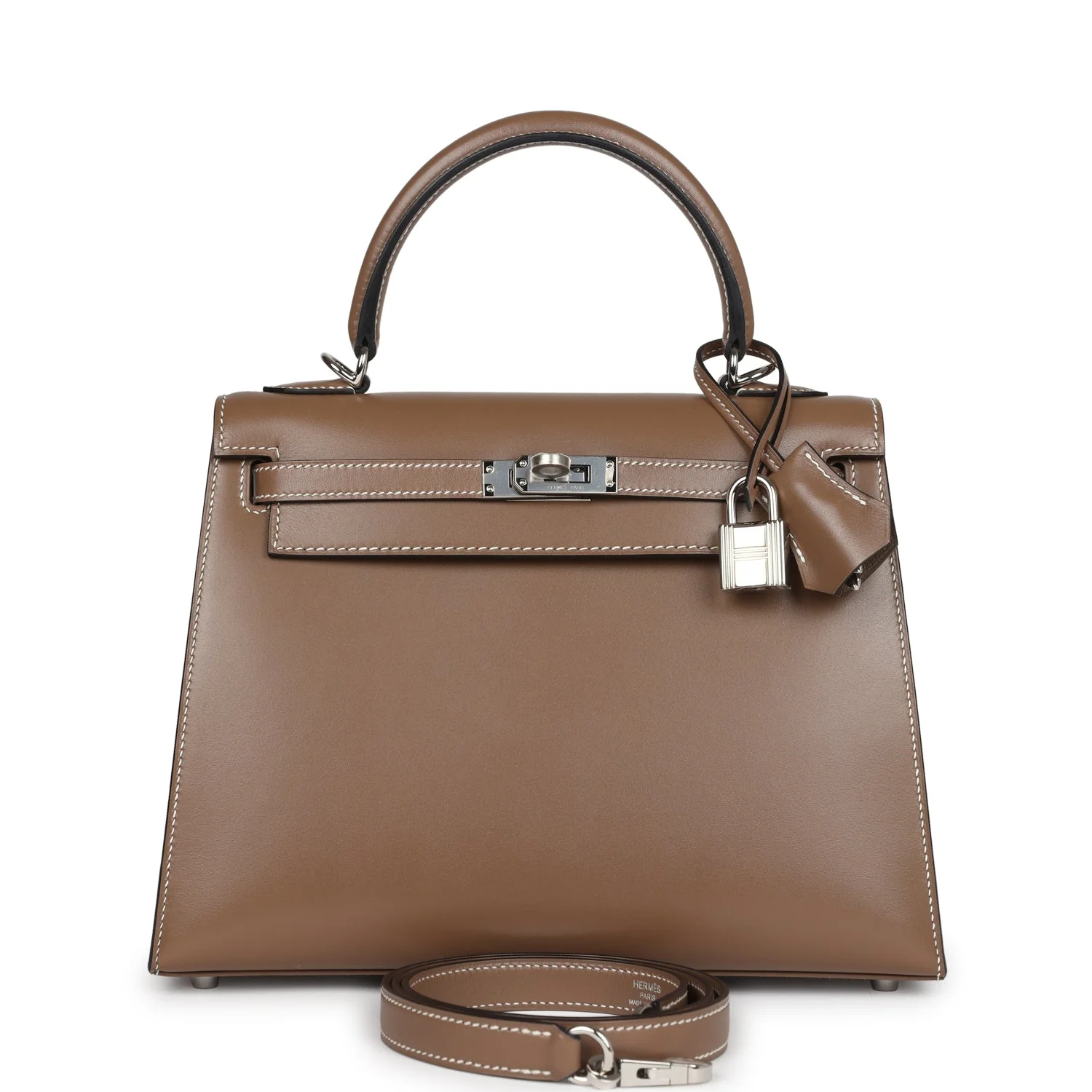 Replicate Hermes Kelly Sellier 25 Etoupe Tadelakt Palladium Hardware(1:1 replica)