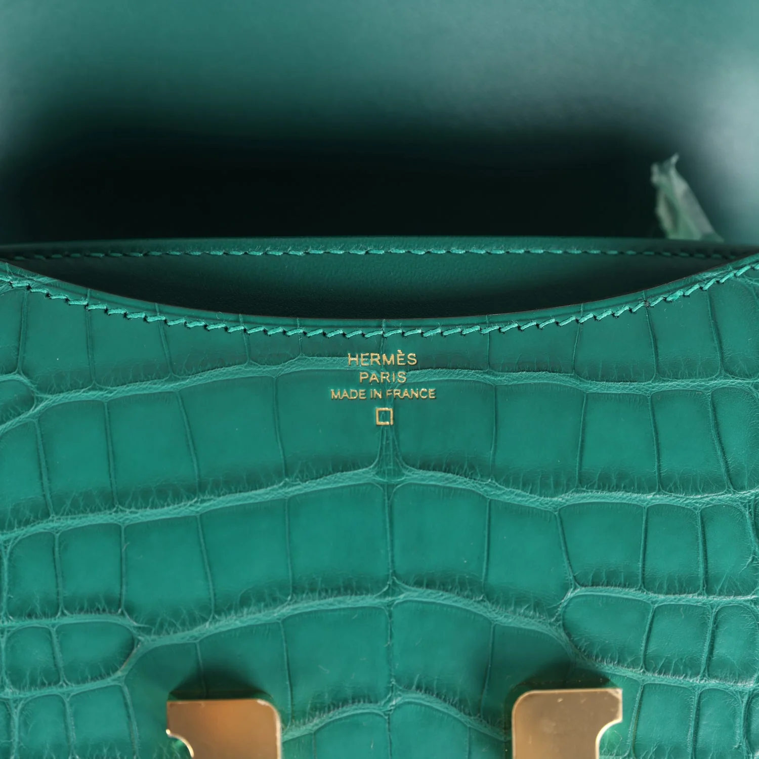Replicate Hermes Constance 18 Malachite Matte Alligator Gold Hardware(1:1 replica)