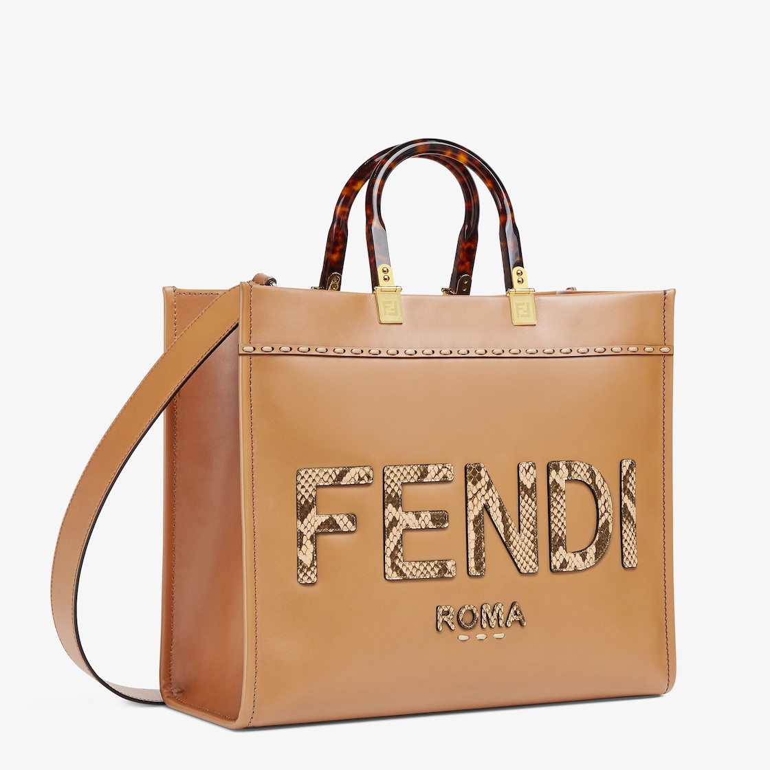 Replicate Fendi Sunshine Medium Snakeskin Shopping Bag(1:1 replica)