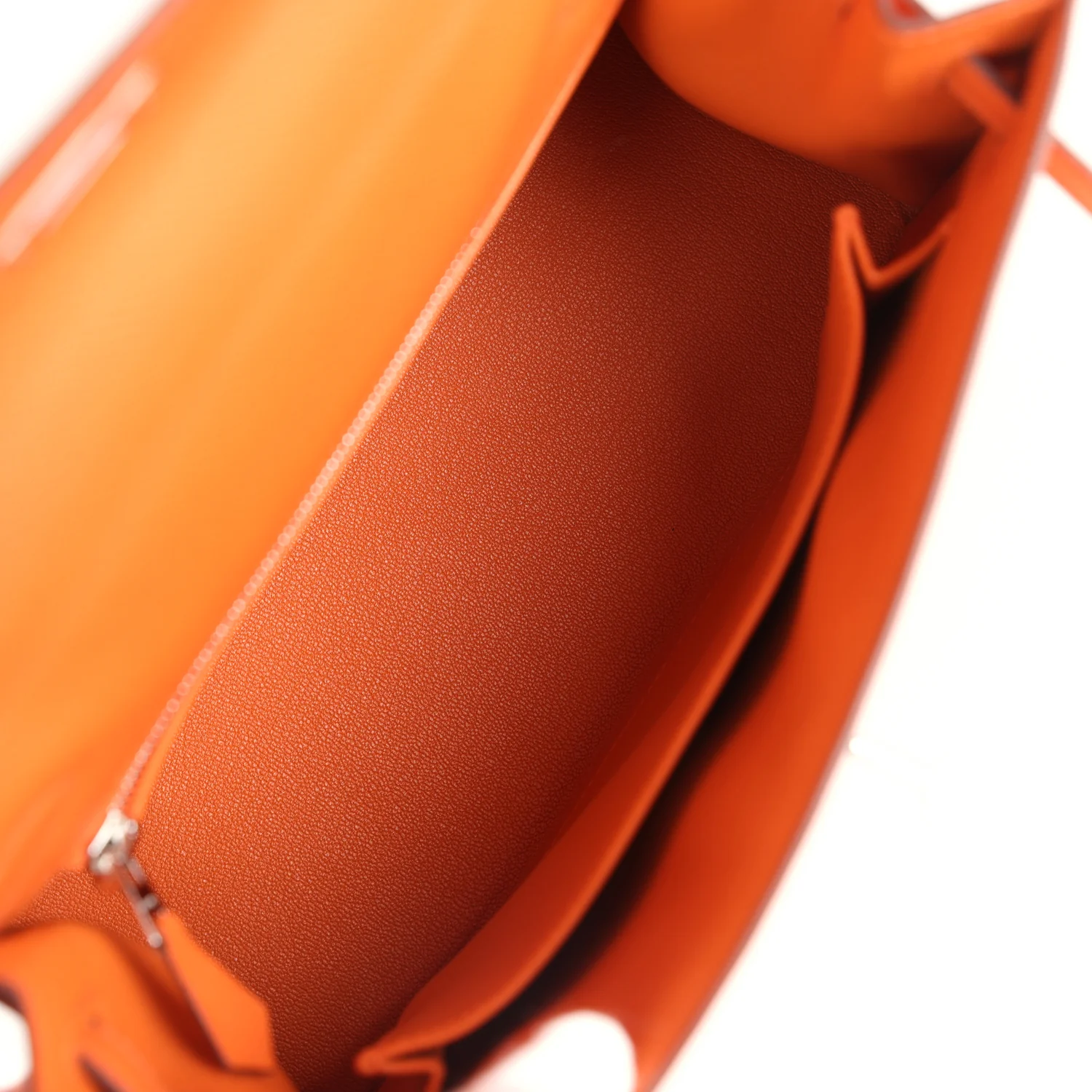 Replicate Hermes Kelly Sellier 25 Orange Epsom Palladium Hardware(1:1 replica)