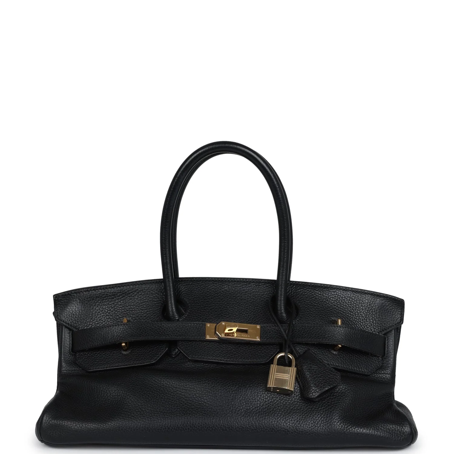Replicate Hermes Shoulder Birkin 42 JPG Black Clemence Gold Hardware(1:1 replica)