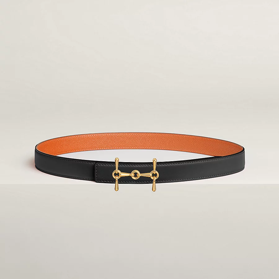 Replicate H Equestre belt buckle   Reversible leather strap 24 mm(1:1 replica)