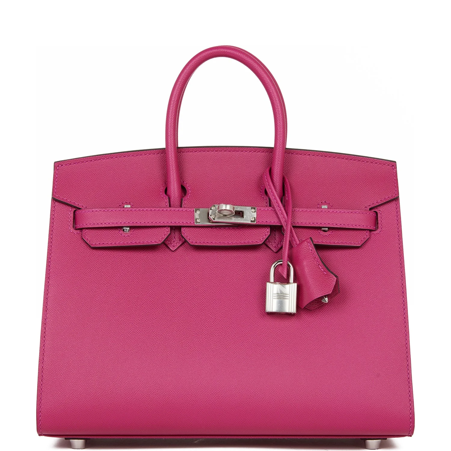 Replicate Hermes Birkin Sellier 25 Rose Pourpre Veau Madame Palladium Hardware(1:1 replica)