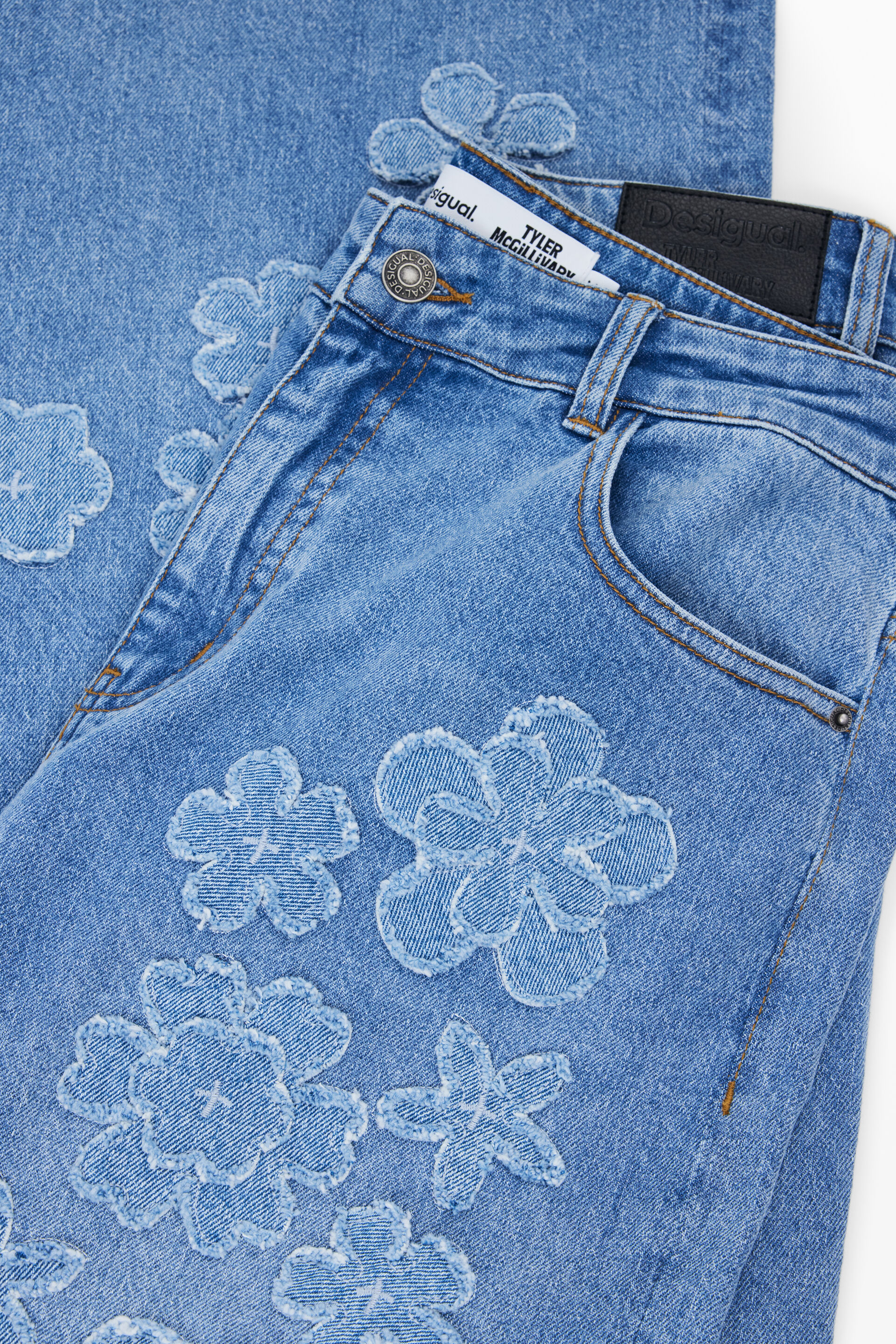 Tyler McGillivary Wide Leg floral jeans