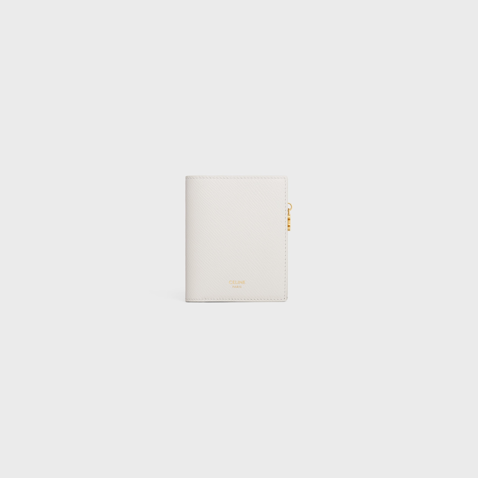 Replicate COMPACT WALLET TRIOMPHE CHARMS IN GRAINED CALFSKIN RICE(1:1 replica)