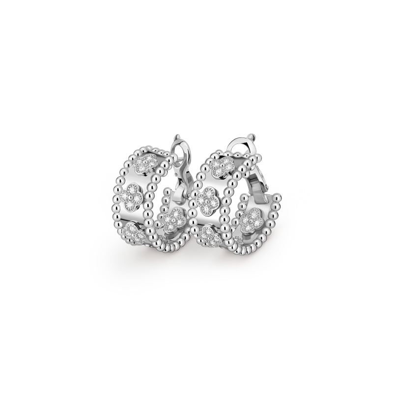 Replicate Perlée clovers hoop earrings(1:1 replica)