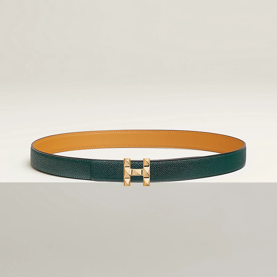Replicate H Infini belt buckle   Reversible leather strap 24 mm(1:1 replica)