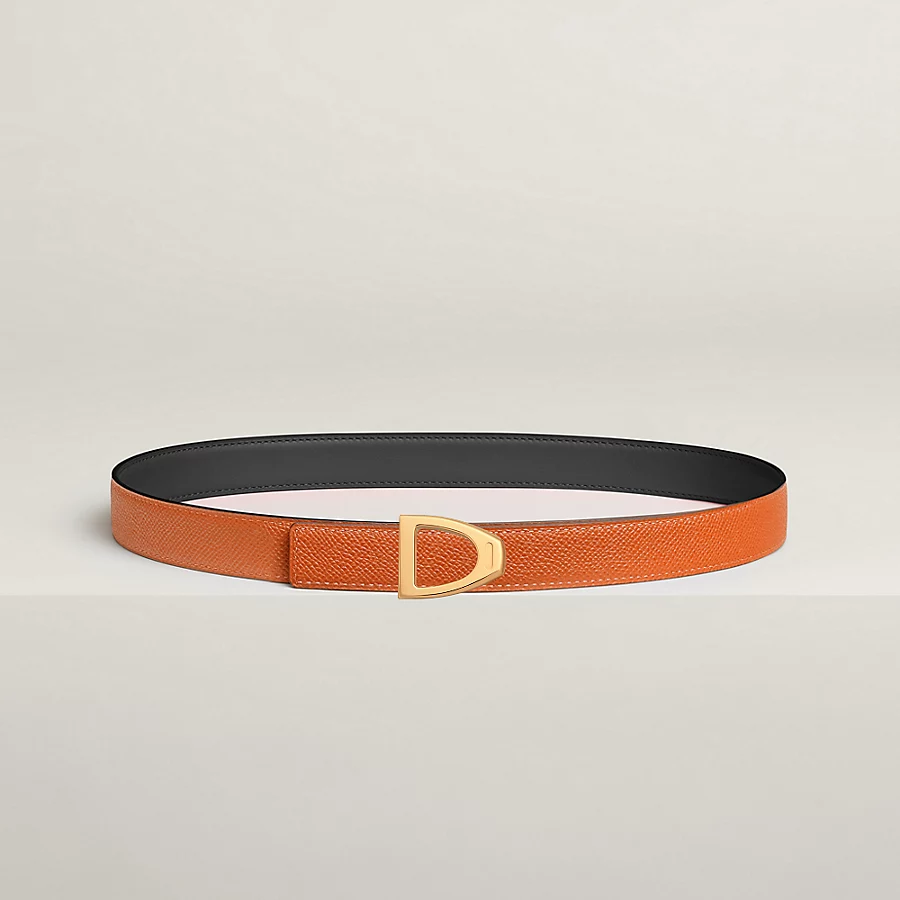 Replicate Cavaliere belt buckle   Reversible leather strap 24 mm(1:1 replica)
