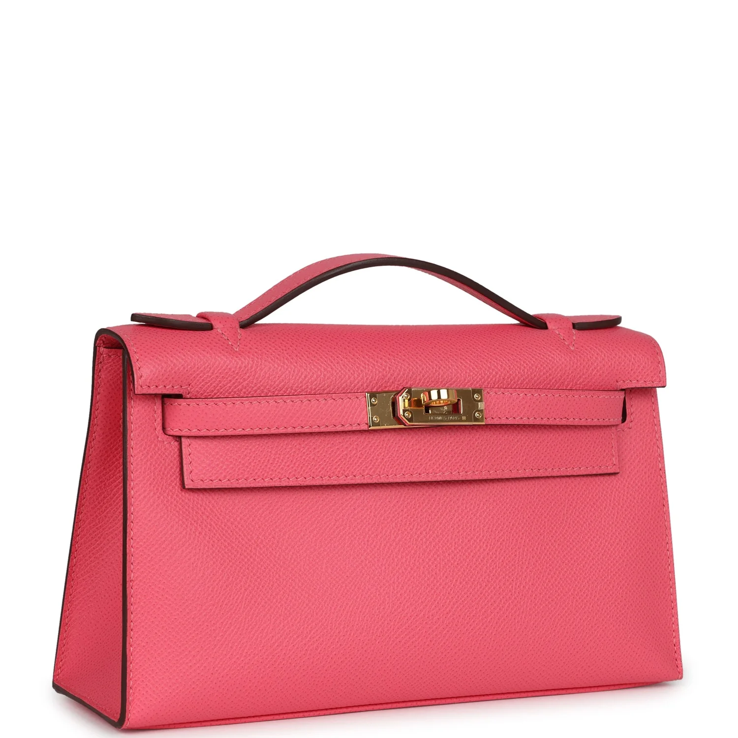Replicate Hermes Special Order (HSS) Kelly Pochette Rose Azalee Epsom Gold Hardware(1:1 replica)