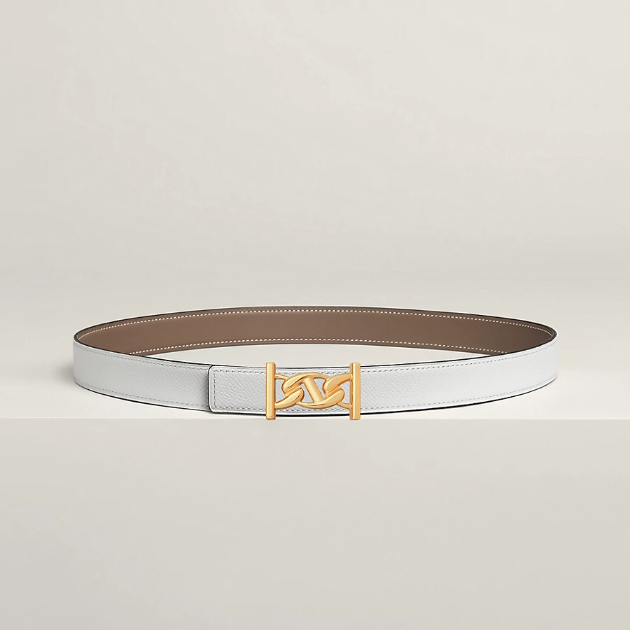 Replicate My H belt buckle   Reversible leather strap 24 mm(1:1 replica)