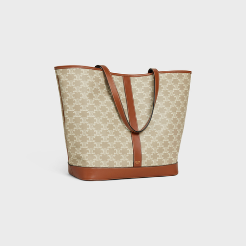 Replicate MEDIUM CABAS IN TRIOMPHE CANVAS AND CALFSKIN GREGE(1:1 replica)
