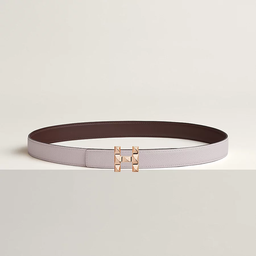 Replicate H Infini belt buckle   Reversible leather strap 24 mm(1:1 replica)