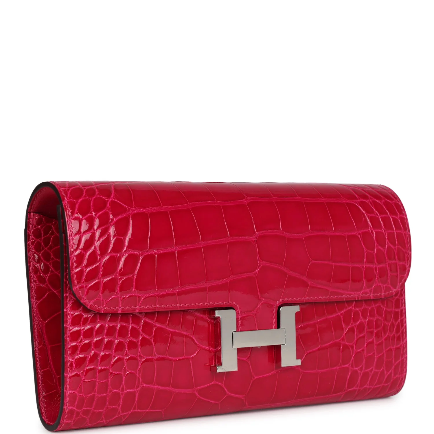 Replicate Hermes Constance Wallet To Go Rose Mexico Shiny Alligator Palladium Hardware(1:1 replica)