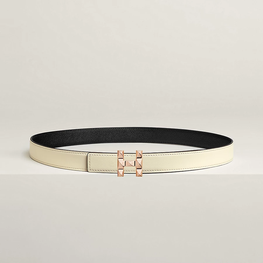 Replicate H Infini belt buckle   Reversible leather strap 24 mm(1:1 replica)