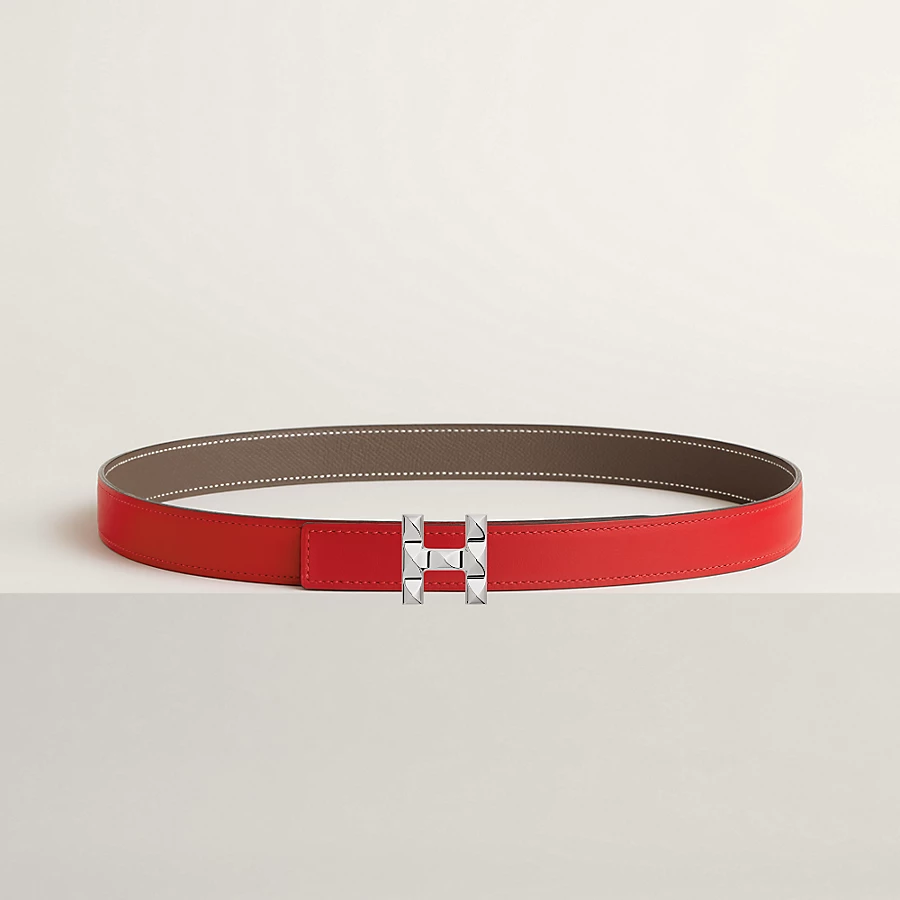 Replicate H Infini belt buckle   Reversible leather strap 24 mm(1:1 replica)