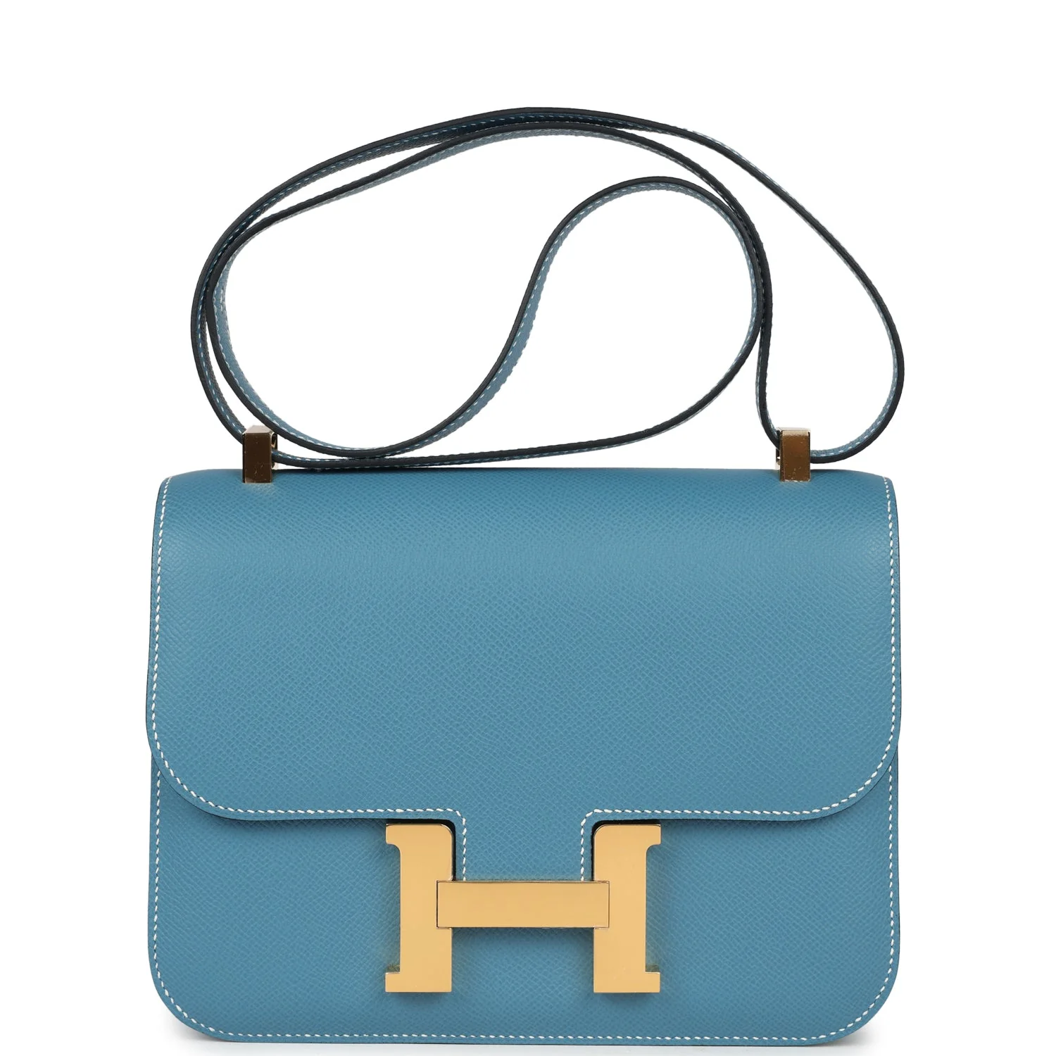 Replicate Hermes Constance 1-24 Blue Jean Epsom Gold Hardware(1:1 replica)