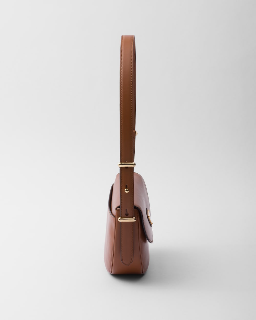 Replicate Prada Arqué Leather Shoulder Bag With Flap(1:1 replica)