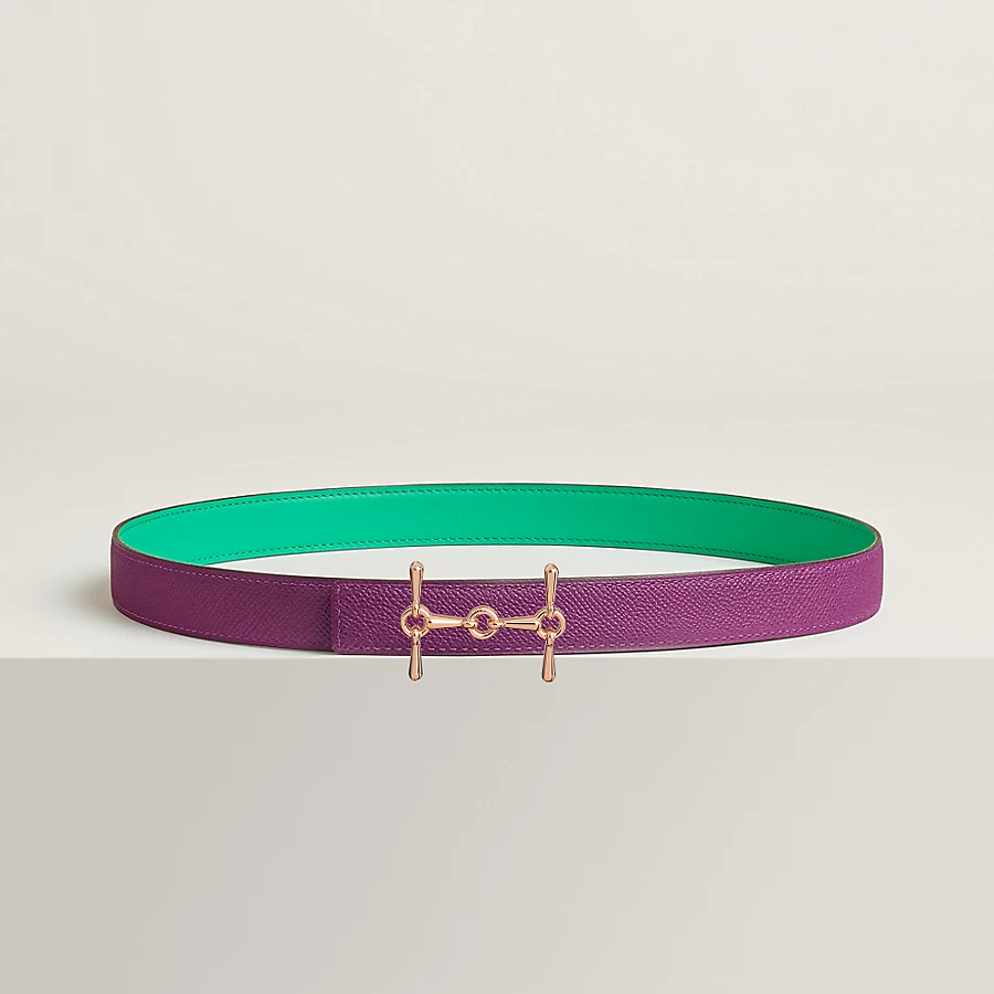 Replicate H Equestre belt buckle   Reversible leather strap 24 mm(1:1 replica)