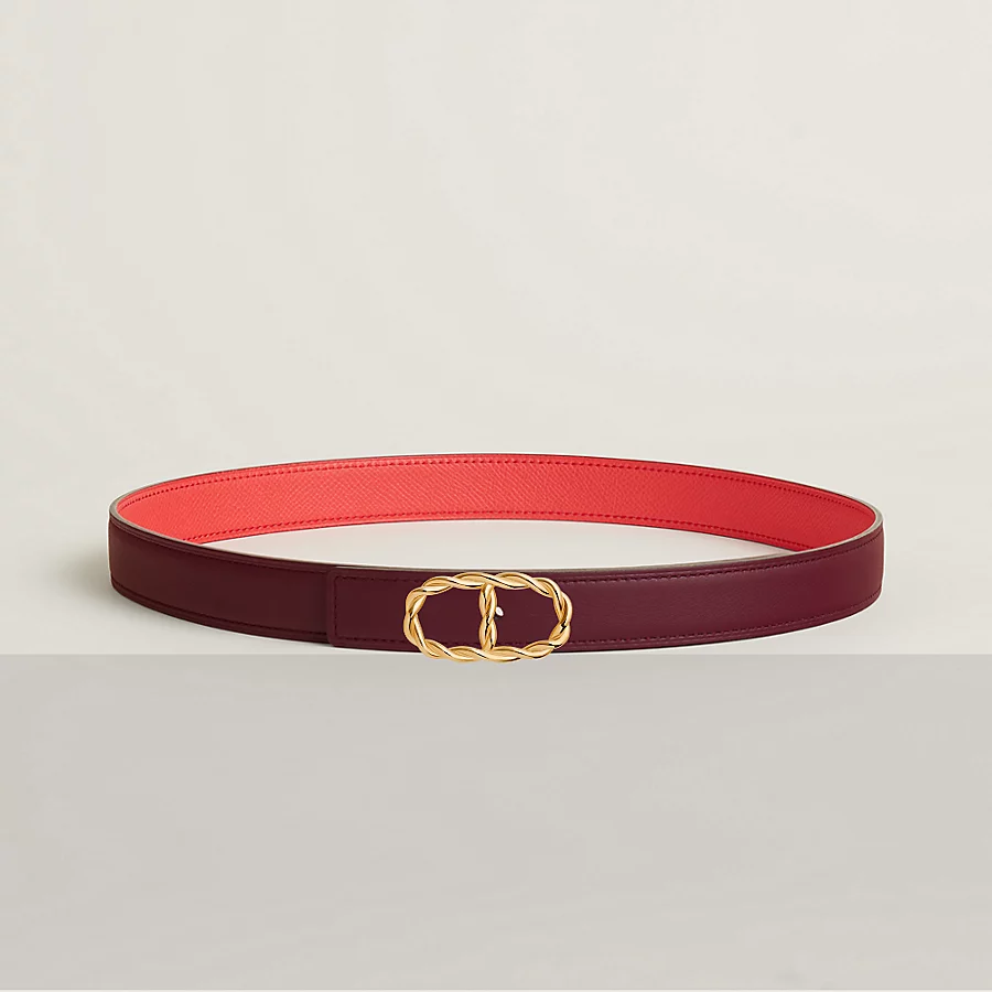 Replicate Maillon Torsade belt buckle   Reversible leather strap 24 mm(1:1 replica)