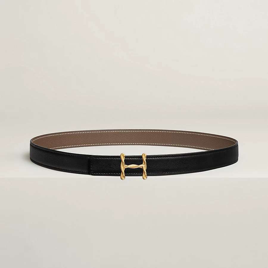 Replicate H Torsade belt buckle   Reversible leather strap 24 mm(1:1 replica)