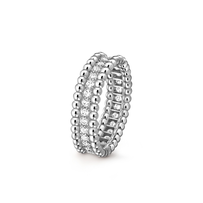 Replicate Perlée diamonds ring, 1 row(1:1 replica)