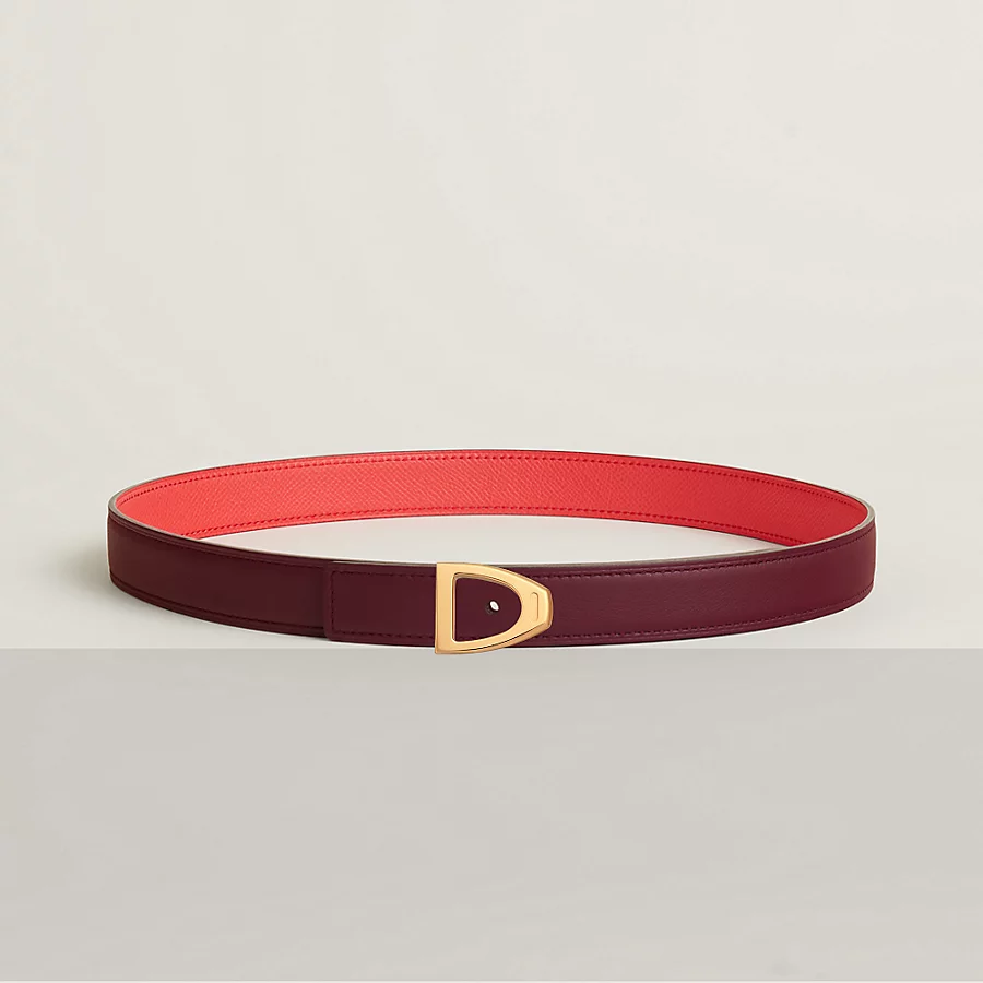 Replicate Cavaliere belt buckle   Reversible leather strap 24 mm(1:1 replica)