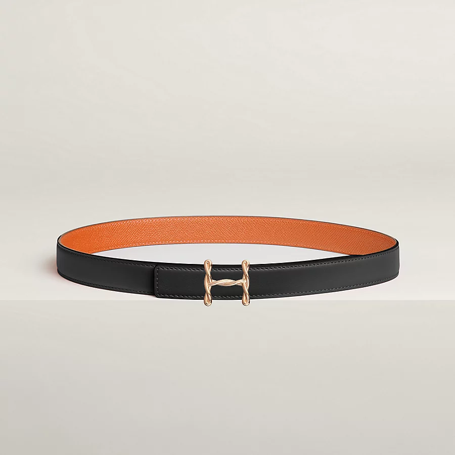 Replicate H Torsade belt buckle   Reversible leather strap 24 mm(1:1 replica)