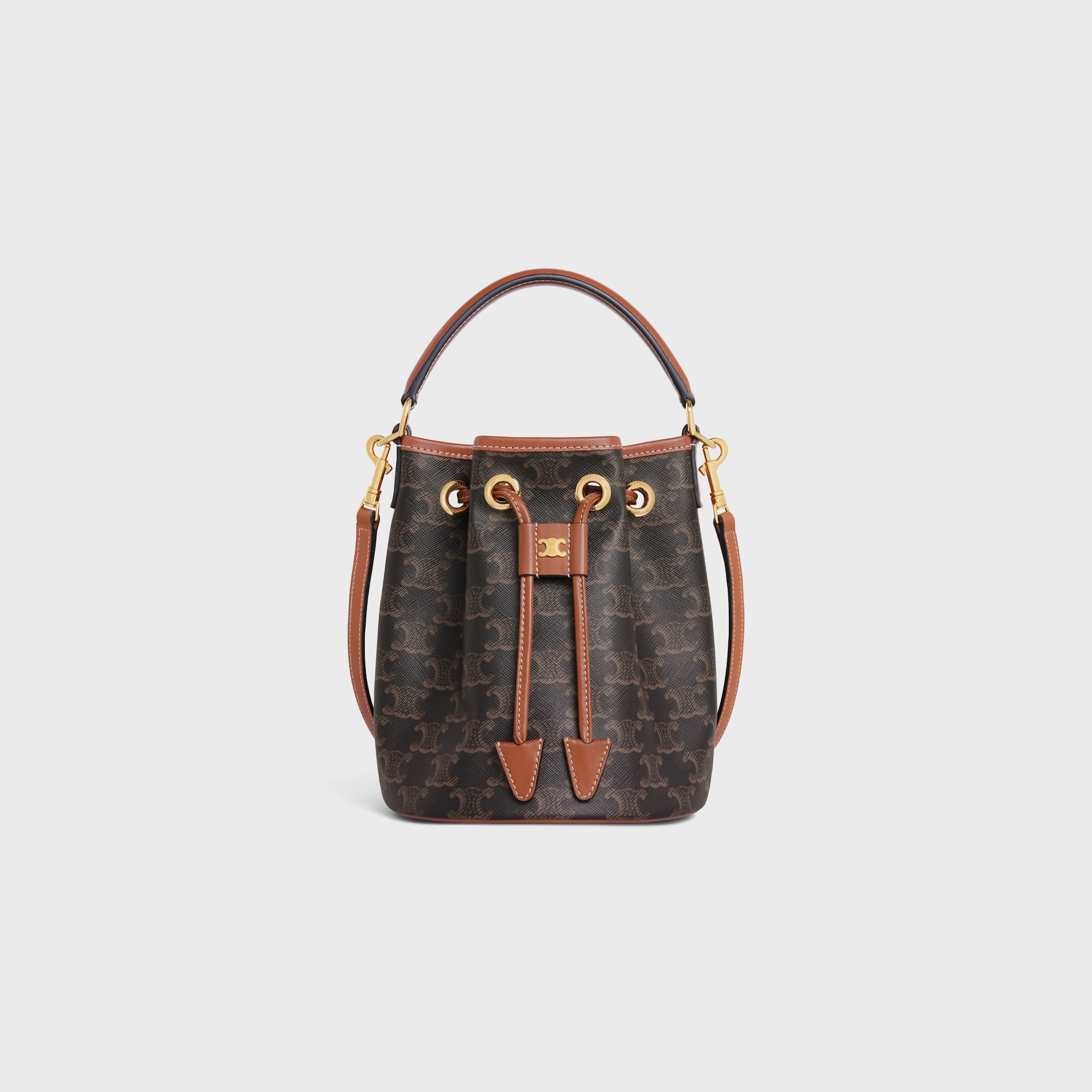 Replicate TEEN CLARA BAG IN TRIOMPHE CANVAS AND CALFSKIN TAN(1:1 replica)
